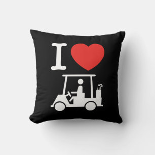 I Heart (Love) Golf Cart Throw Pillow