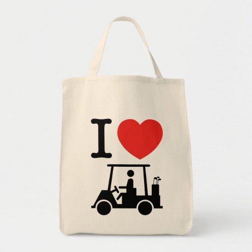 I Heart Love Golf Cart Tote Bag