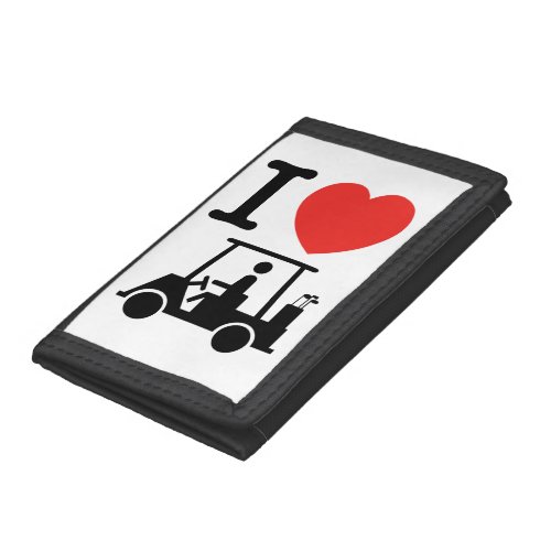 I Heart Love Golf Cart Tri_fold Wallet