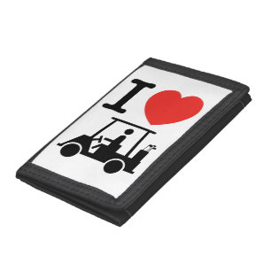 I Heart (Love) Golf Cart Trifold Wallet