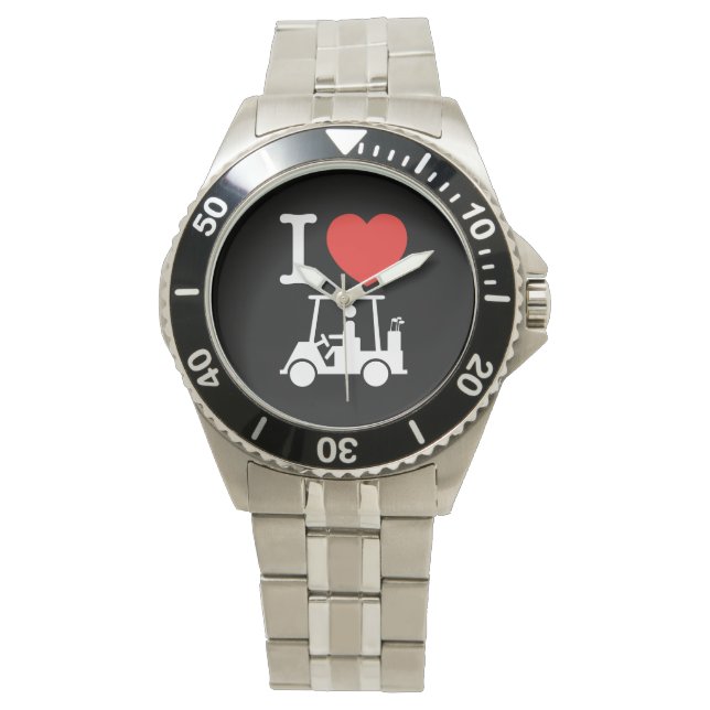 I Heart (Love) Golf Cart Watch (Front)