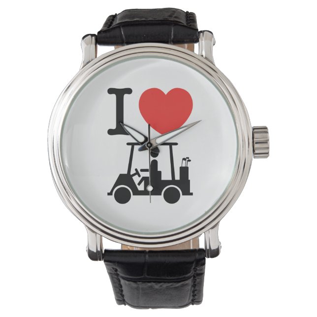 I Heart (Love) Golf Cart Watch (Front)