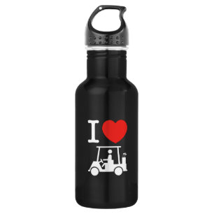 I Heart (Love) Golf Cart Water Bottle