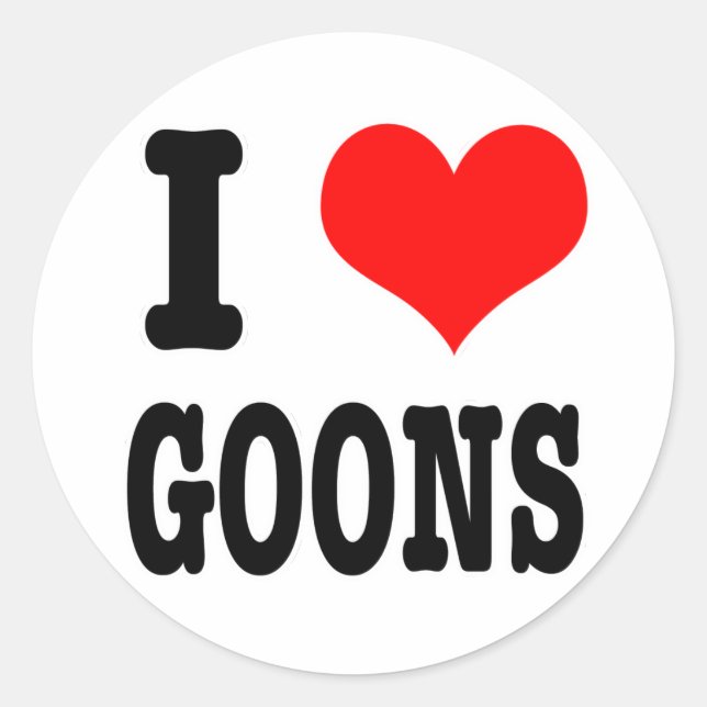 I HEART (LOVE) GOONS CLASSIC ROUND STICKER (Front)