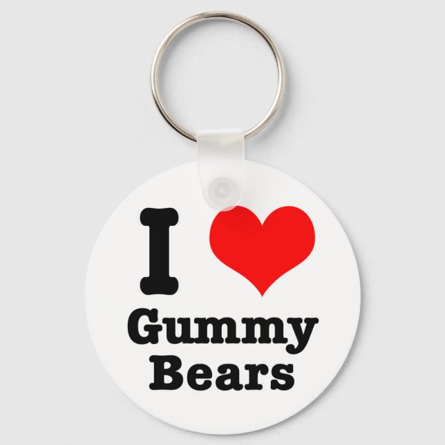 I HEART (LOVE) gummy bears Keychain (Front)