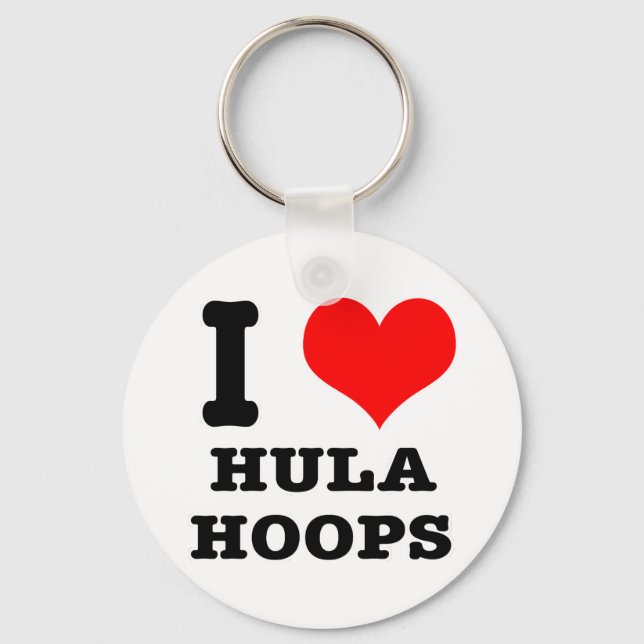 I HEART (LOVE) HULA HOOPS KEYCHAIN (Front)