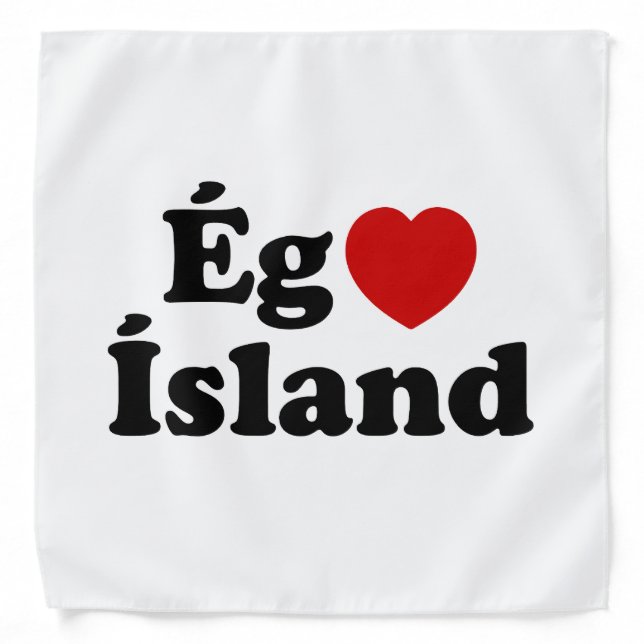 I Heart (Love) Iceland [Ég Elska Ísland] Icelandic Bandana (Front)