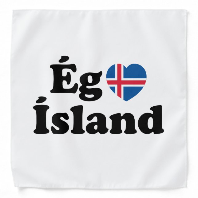 I Heart (Love) Iceland [Ég Elska Ísland] Icelandic Bandana (Front)