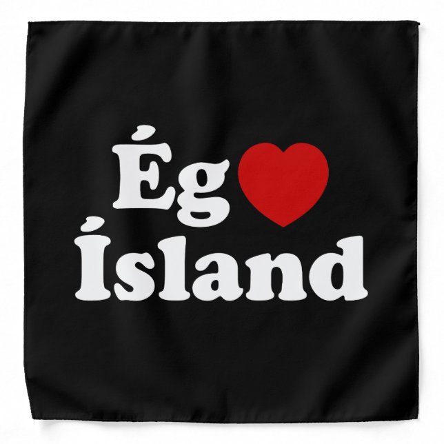 I Heart (Love) Iceland [Ég Elska Ísland] Icelandic Bandana (Front)