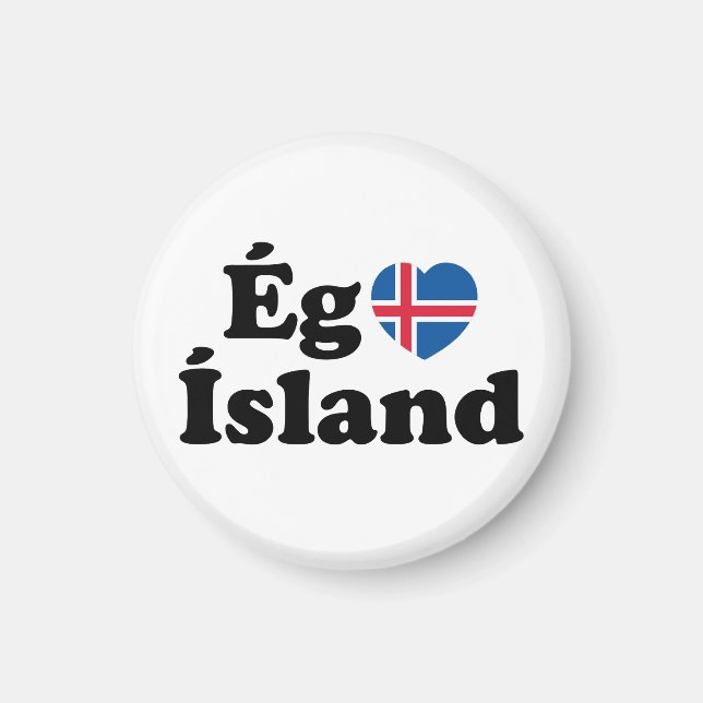 I Heart (Love) Iceland [Ég Elska Ísland] Icelandic Magnet (Front)