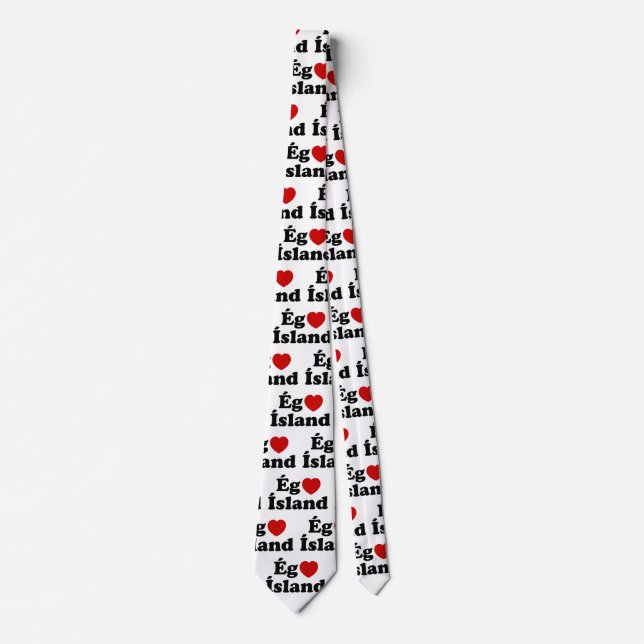 I Heart (Love) Iceland [Ég Elska Ísland] Icelandic Neck Tie (Front)