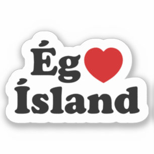 I Heart (Love) Iceland [Ég Elska Ísland] Icelandic Sticker