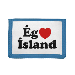 I Heart (Love) Iceland [Ég Elska Ísland] Icelandic Trifold Wallet