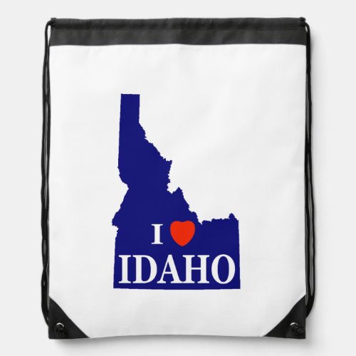 I Heart Love Idaho Drawstring Bag