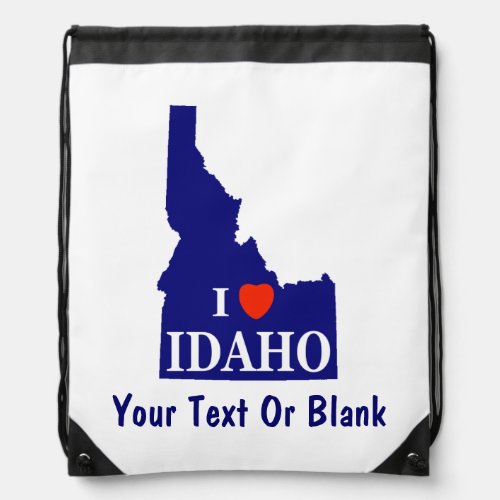 I Heart Love Idaho Drawstring Bag