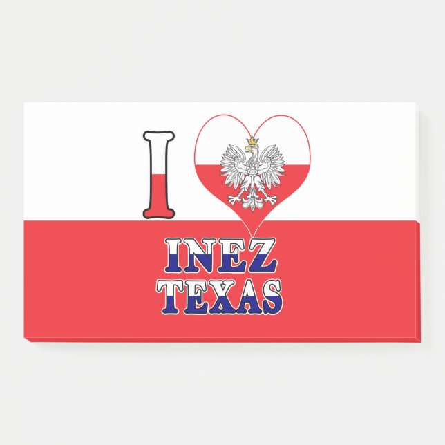 I Heart Love Inez Texas Post-it Notes (Front)