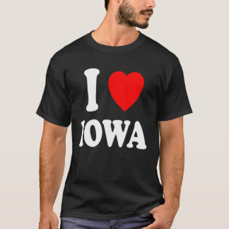 I Heart Love Iowa Travel Tourism Vacation Home T-Shirt