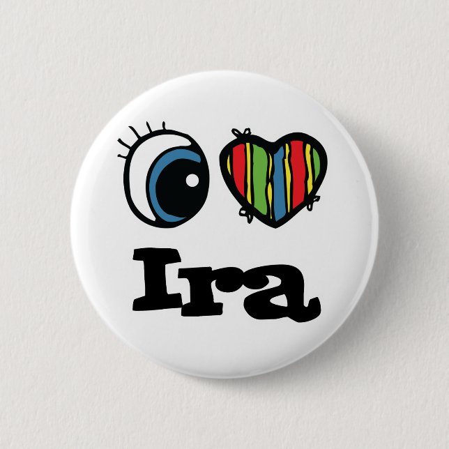 I Heart (Love) Ira Pinback Button (Front)