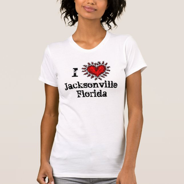 I  Heart (love) Jacksonville Florida T-shirt (Front)