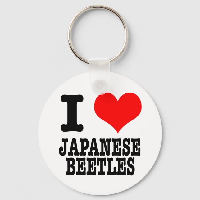 I HEART (LOVE) JAPANESE BEETLES KEYCHAIN (Front)