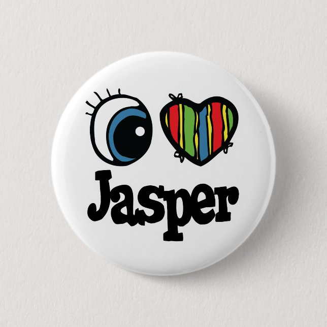 I Heart (Love) Jasper Pinback Button (Front)