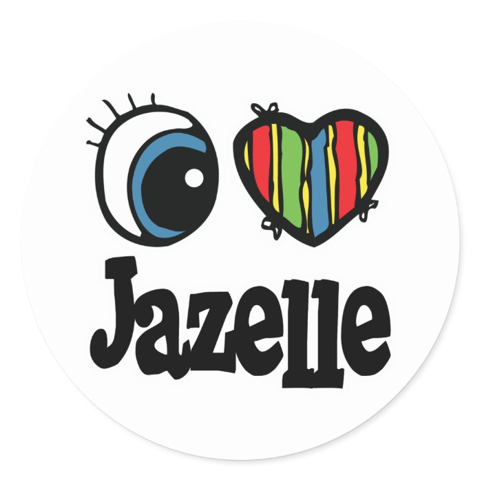 I Heart (Love) Jazelle Round Stickers