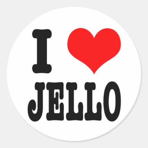 I HEART LOVE jello Classic Round Sticker