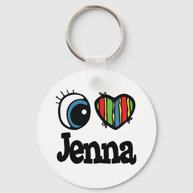 I Heart (Love) Jenna Keychain (Front)
