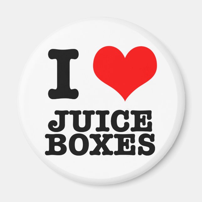 I HEART (LOVE) JUICE BOXES MAGNET (Front)
