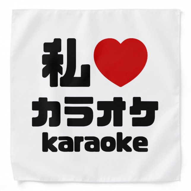 I Heart [Love] Karaoke カラオケ // Nihongo Japanese Bandana (Front)