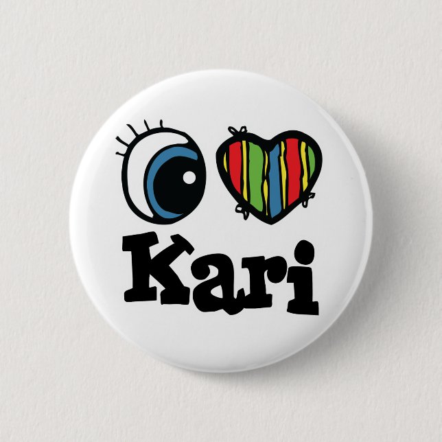 I Heart (Love) Kari Pinback Button (Front)