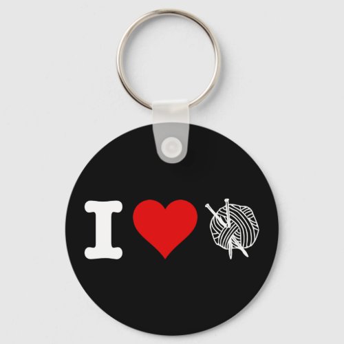 I Heart Love Knitting Keychain
