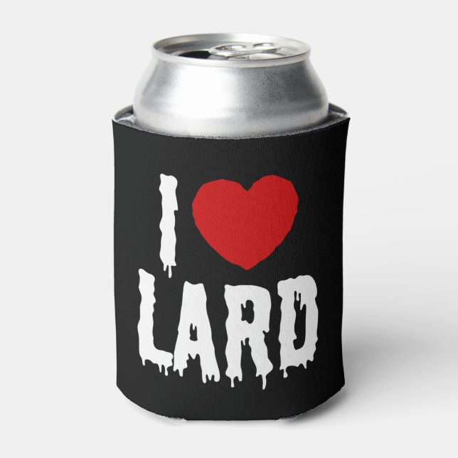 I HEART [LOVE] LARD CAN COOLER (Can Front)