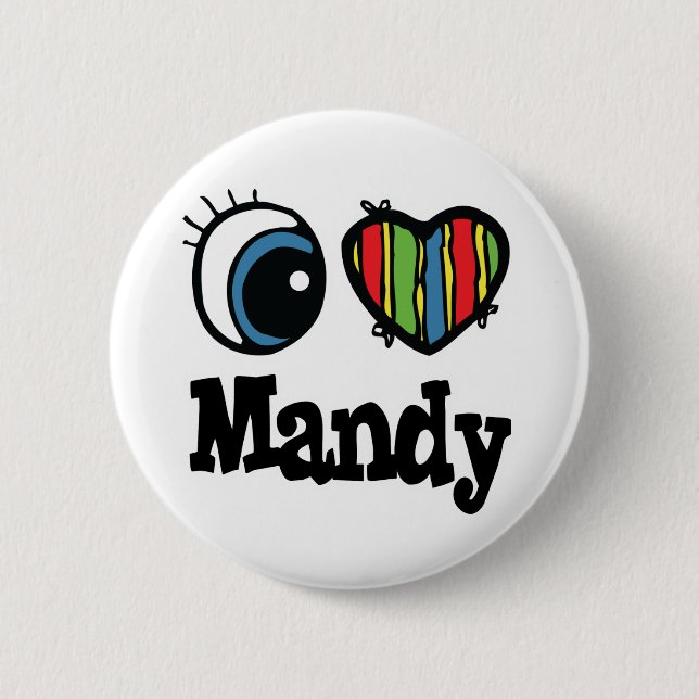 I Heart (Love) Mandy Pinback Button (Front)