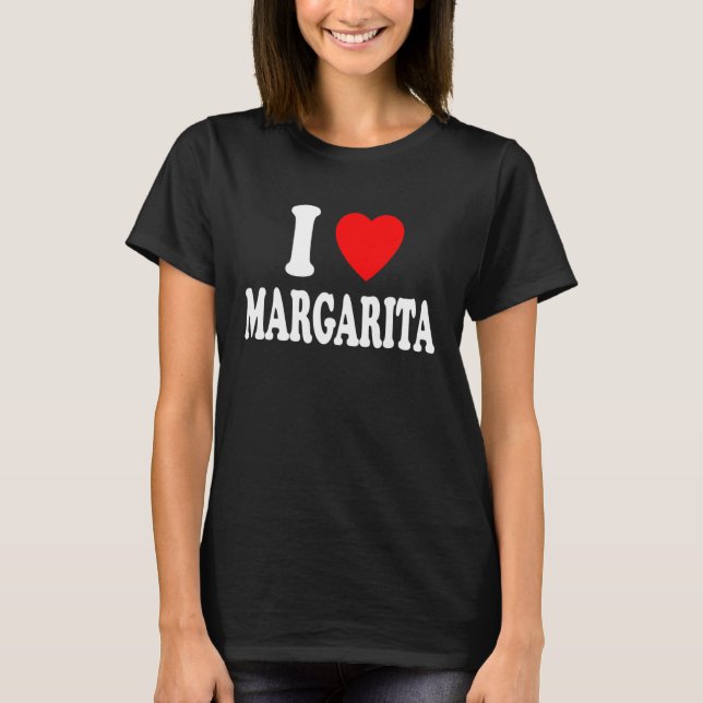 I Heart Love Margarita Cute Matching Couple Spouse T-Shirt (Front)