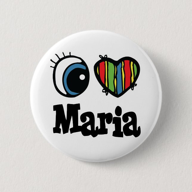 I Heart (Love) Maria Pinback Button (Front)