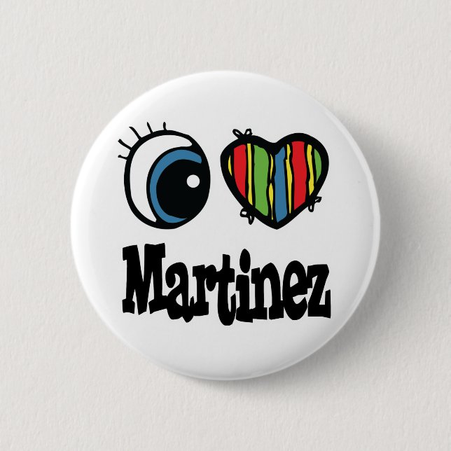 I Heart (Love) Martinez Pinback Button (Front)