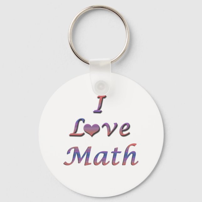 I Heart (Love) Math Keychain (Front)