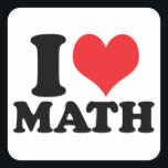 I Heart / love math Square Sticker<br><div class="desc">I Heart / love math</div>