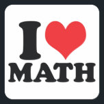 I Heart / love math Square Sticker<br><div class="desc">I Heart / love math</div>
