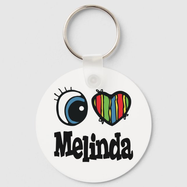 I Heart (Love) Melinda Keychain (Front)