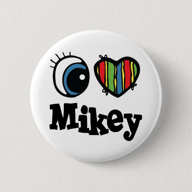 I Heart (Love) Mikey Pinback Button (Front)