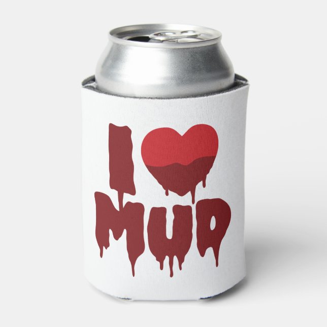 I Heart (Love) Mud Can Cooler (Can Front)