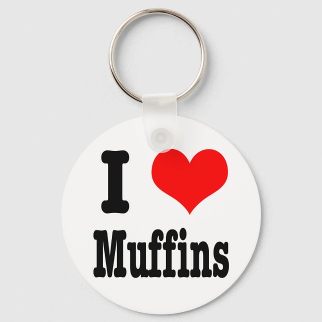 I HEART (LOVE) muffins Keychain (Front)