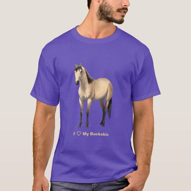 I Heart (Love) My Buttermilk Buckskin Horse T-Shirt (Front)