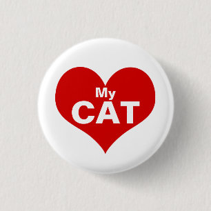 I Heart (Love) My Cat Button