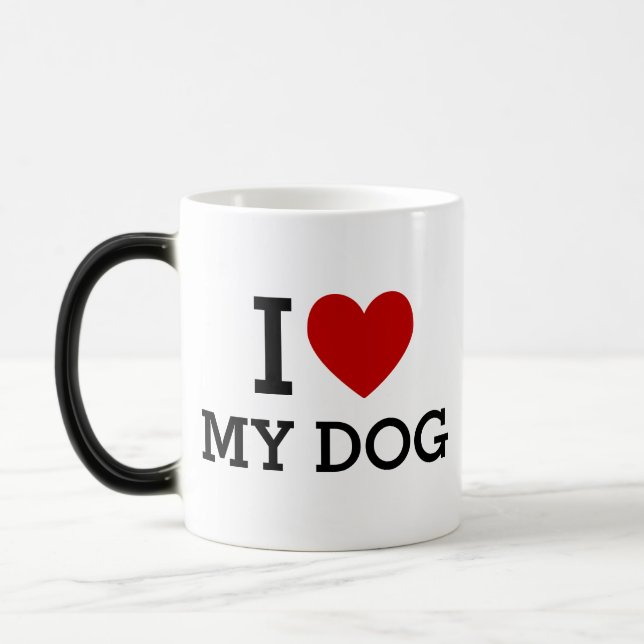 I Heart Love My Dog Mug – Cute Pet Lover Gift (Left)