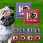I heart love my Fur Baby Photo template  Cornhole Bags<br><div class="desc">I heart love my Fur Baby Photo template. White Text works on most colors of bags</div>
