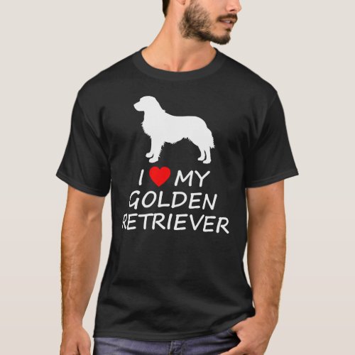 I Heart Love My Golden Retriever Dog 531 T_Shirt