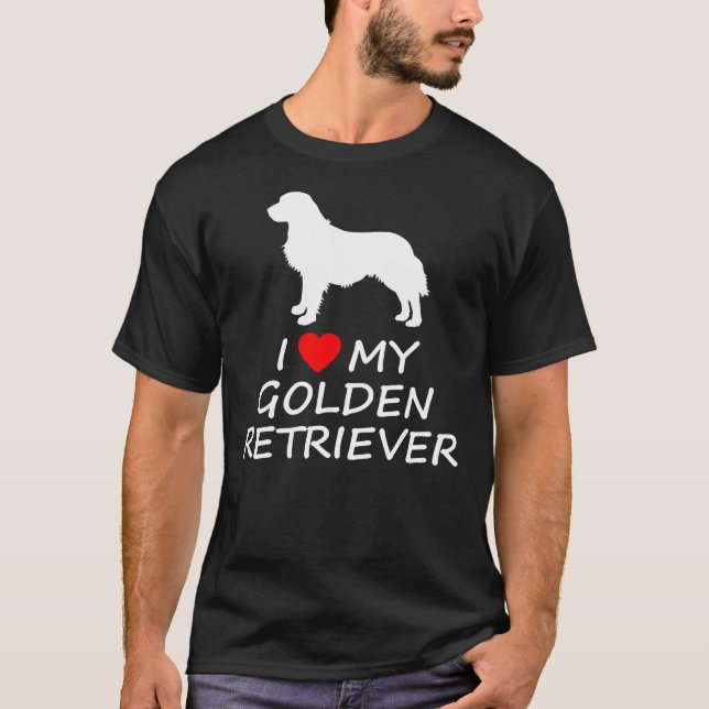 I Heart Love My Golden Retriever Dog 531 T-Shirt (Front)